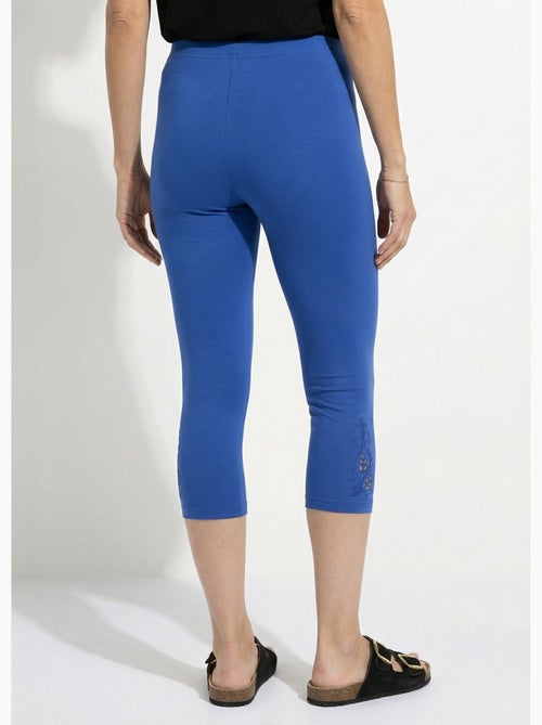 Legging court ceinture élastiqué bas brodés - Afibel - Kiabi