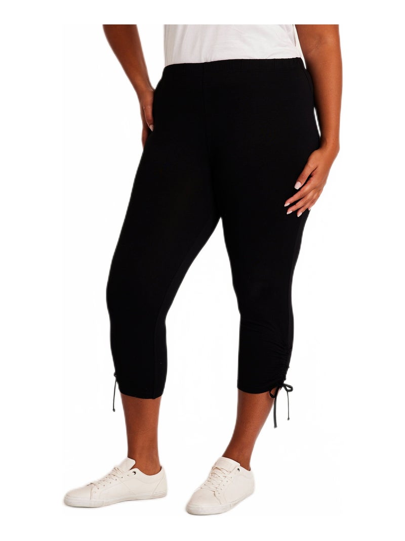 Legging court ceinture élastiqué Noir - Kiabi