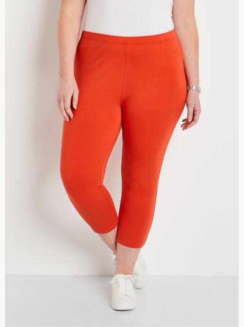 Legging court coton taille élastiquée - Afibel - Kiabi