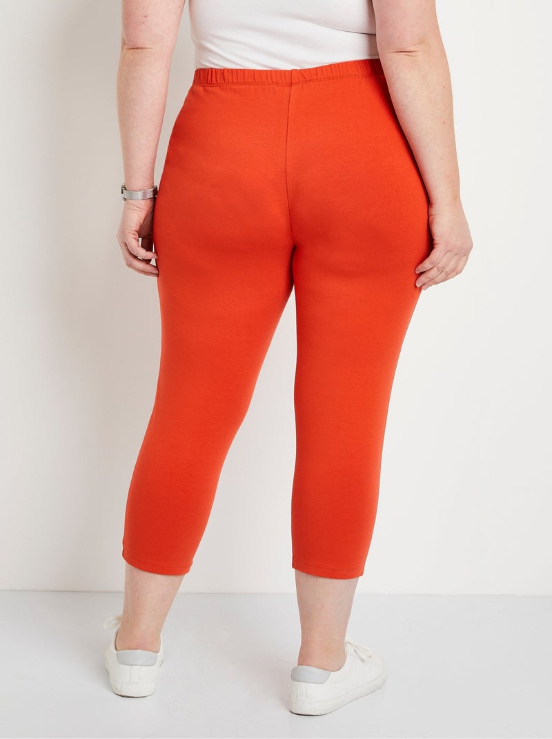 Legging court coton taille élastiquée - Afibel Orange - Kiabi