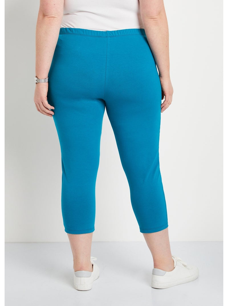 Legging court coton taille élastiquée - Afibel Vert - Kiabi