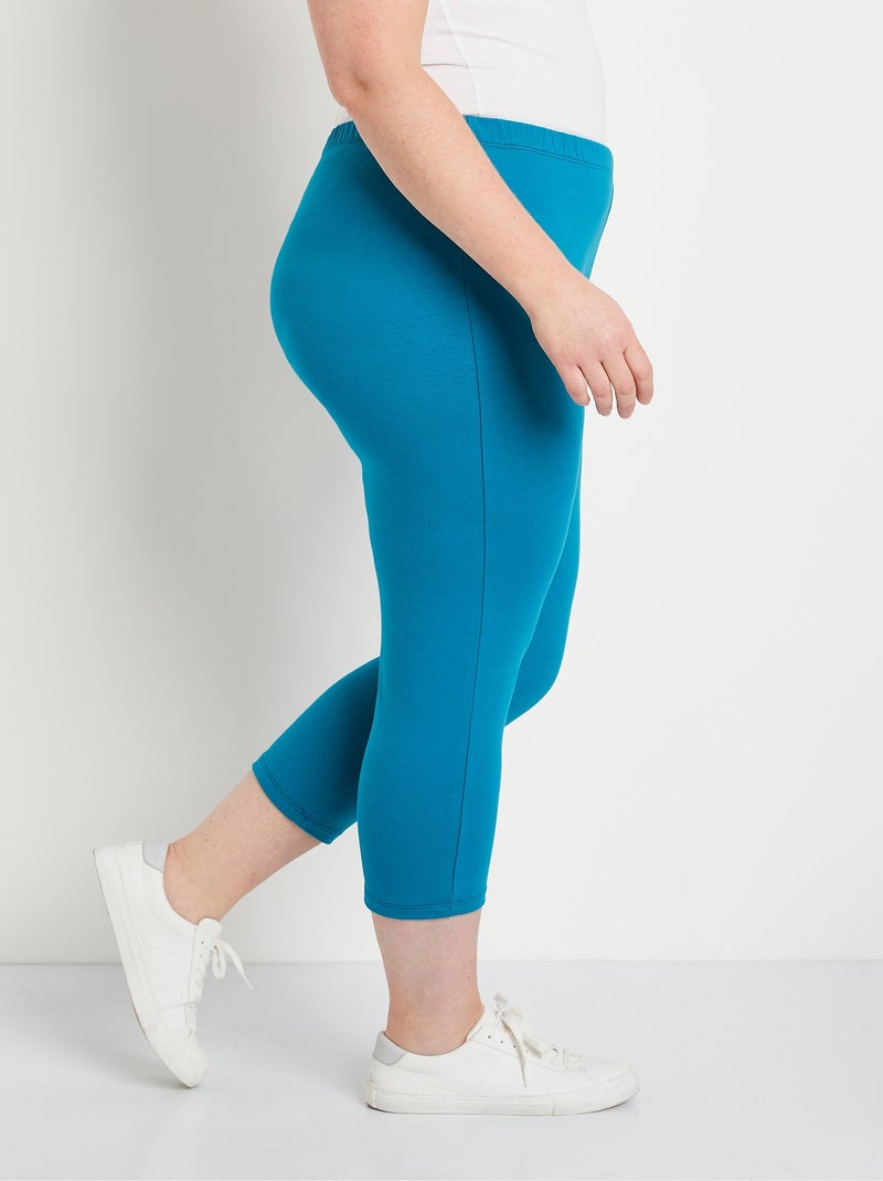 Legging court coton taille élastiquée - Afibel Vert - Kiabi