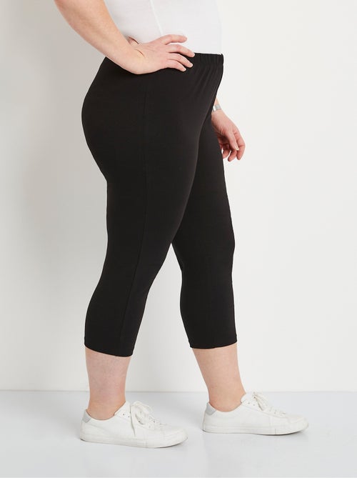 Legging court coton taille élastiquée - Kiabi