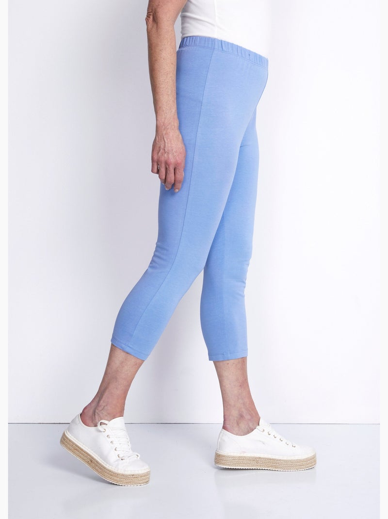 Legging court coton uni ou imprimé - Afibel Ciel - Kiabi