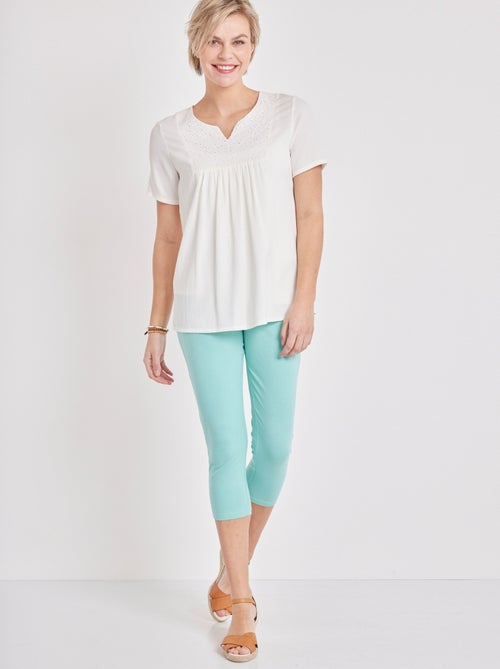 Legging court coton uni ou imprimé - Afibel - Kiabi