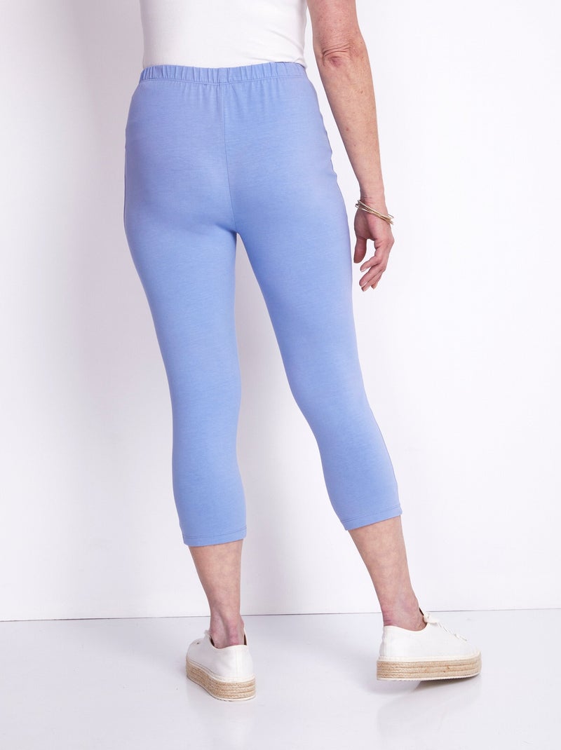 Legging court coton uni ou imprimé Bleu ciel - Kiabi