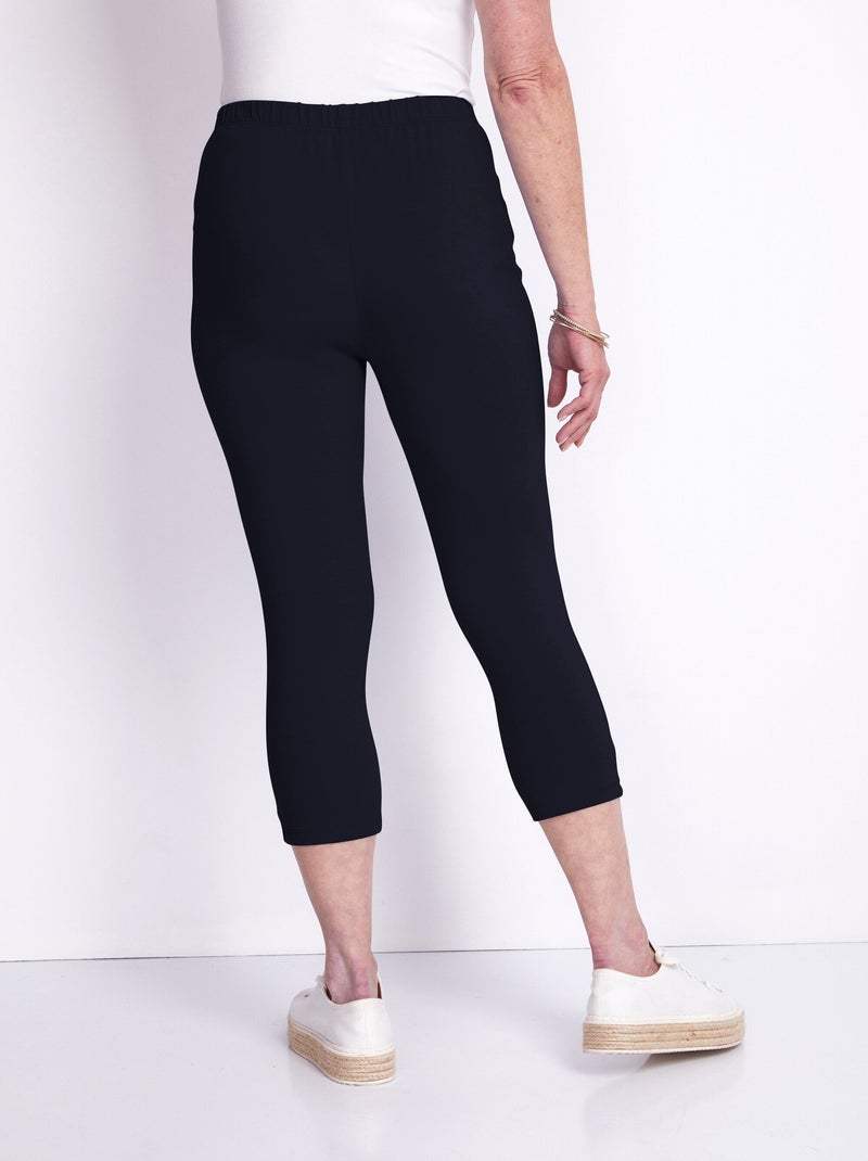 Legging court coton uni ou imprimé Bleu - Kiabi