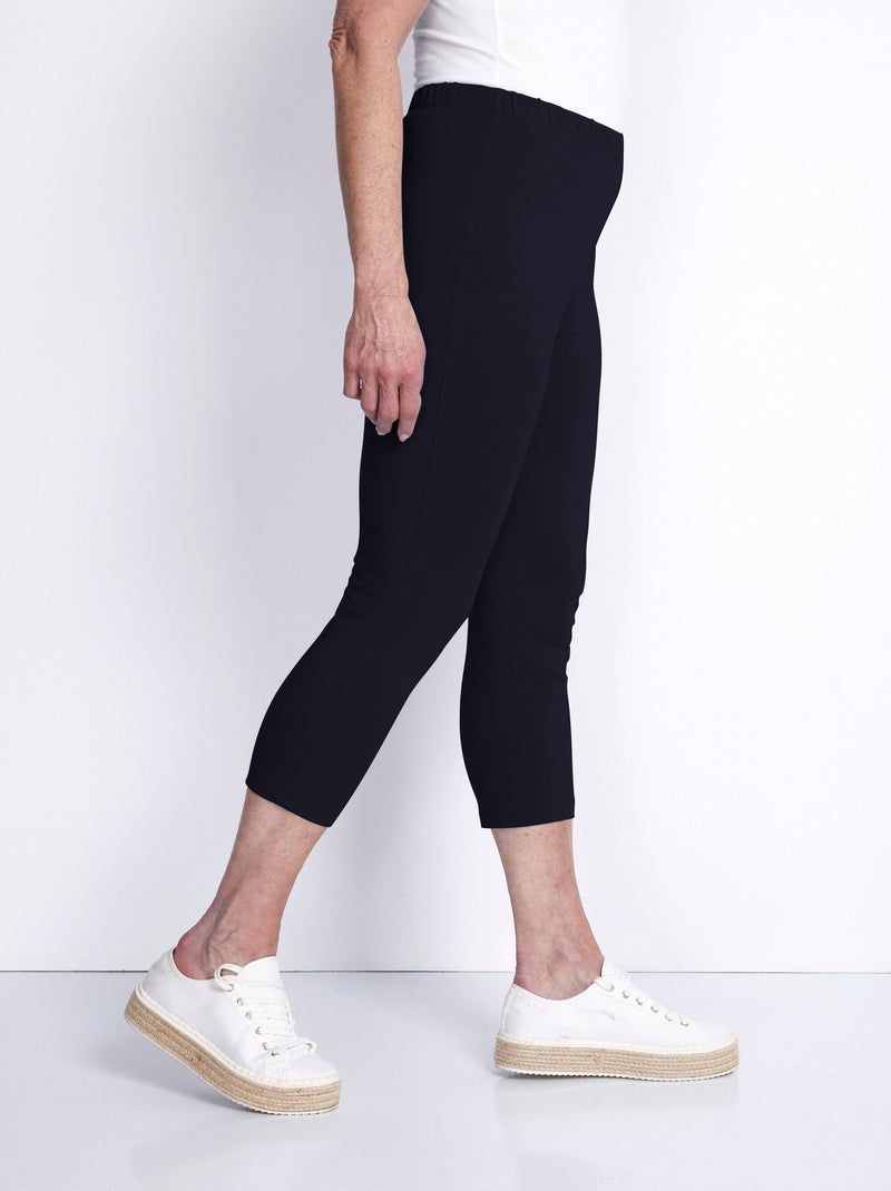 Legging court coton uni ou imprimé Bleu - Kiabi
