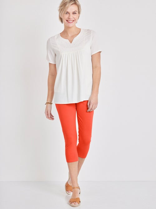 Legging court coton uni ou imprimé - Kiabi