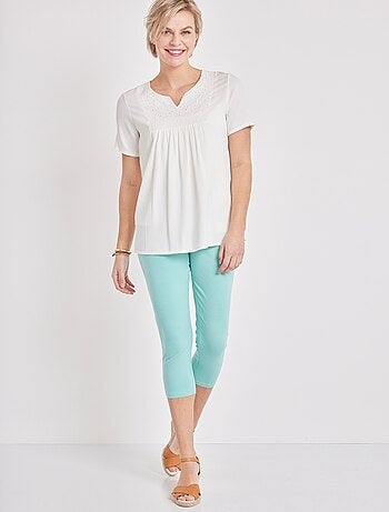 Legging court coton uni ou imprimé