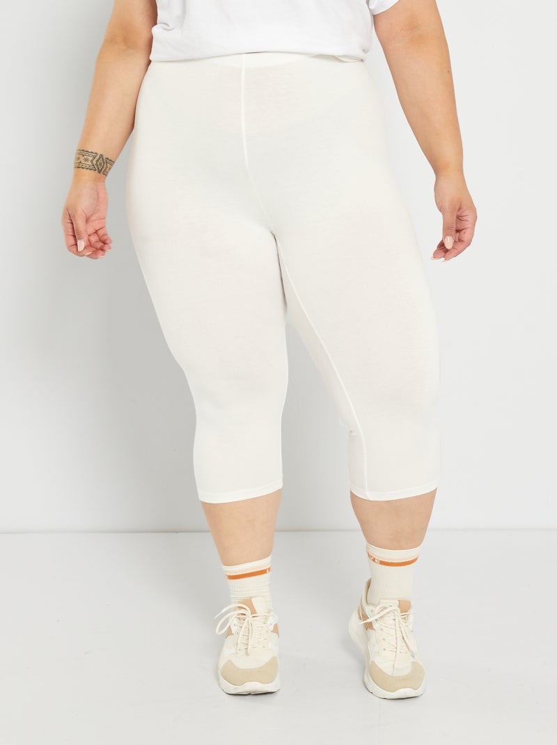 Legging court en maille blanc - Kiabi
