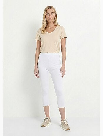 Legging court galon ajouré coton stretch - afibel