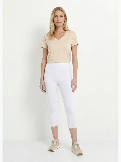 Legging court galon ajouré coton stretch - afibel - Kiabi Legging court galon ajouré coton stretch - afibel - Kiabi