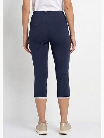 Legging court galon ajouré coton stretch - afibel