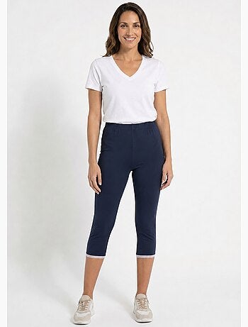 Legging court galon ajouré coton stretch - afibel