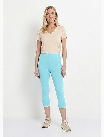 Legging court galon ajouré coton stretch - afibel