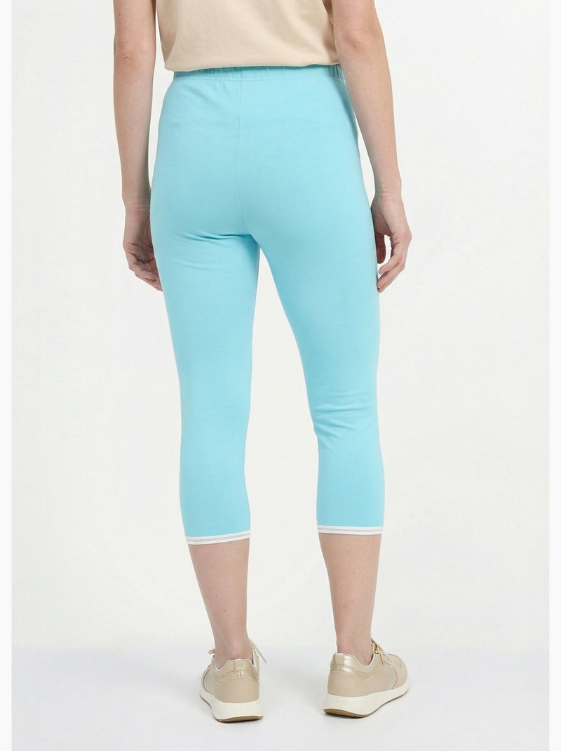 Legging court galon ajouré coton stretch - afibel Turquoise - Kiabi