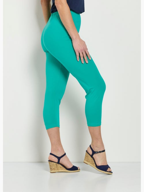 Legging court taille élastiquée coton - Afibel - Kiabi