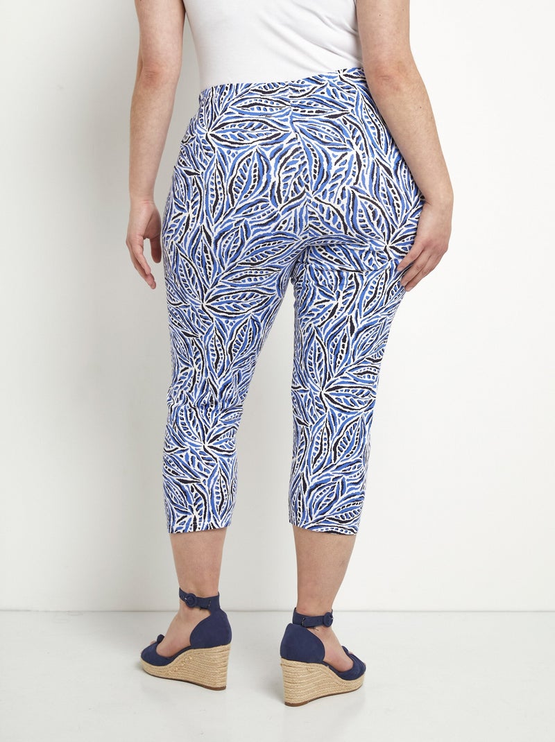 Legging court taille élastiquée coton - Afibel Bleu - Kiabi