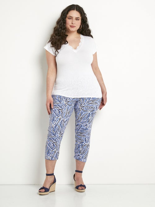 Legging court taille élastiquée coton - Afibel - Kiabi