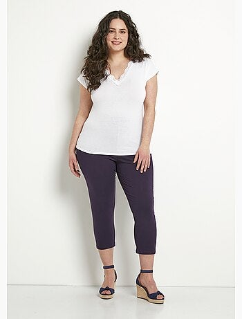Legging court taille élastiquée coton