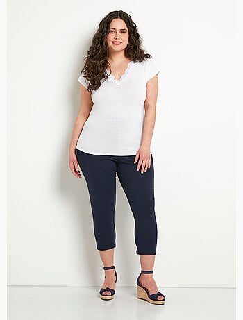 Legging court taille élastiquée coton