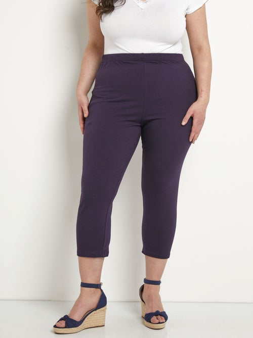 Legging court taille élastiquée coton - Kiabi