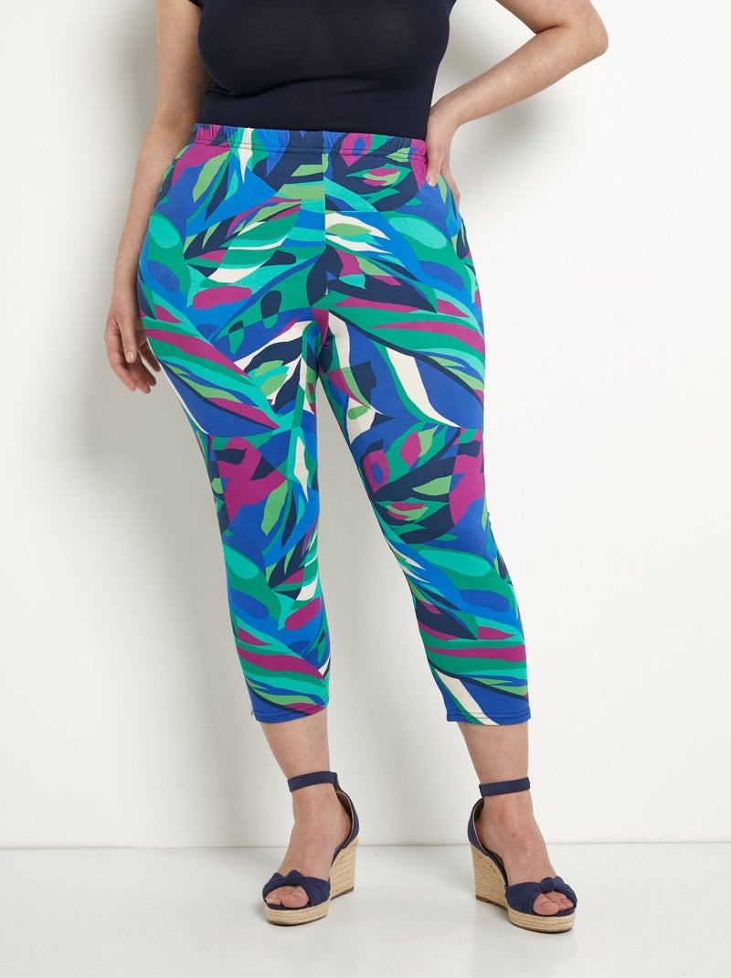 Legging court taille élastiquée extensible - Afibel Multicolore - Kiabi