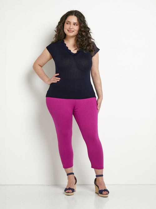 Legging court taille élastiquée extensible - Afibel - Kiabi