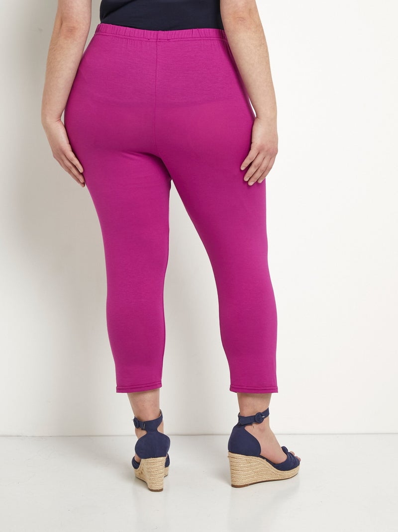Legging court taille élastiquée extensible Violet foncé - Kiabi