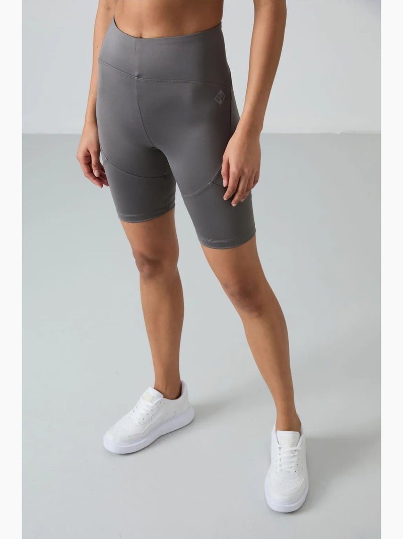 Legging court taille haute en maille tommy Gris foncé - Kiabi