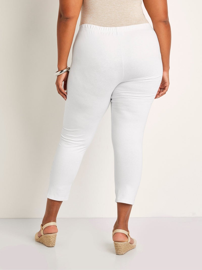 Legging court uni ceinture élastiquée - Afibel Blanc - Kiabi