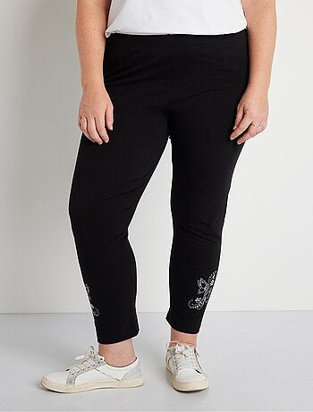 Legging court uni ceinture élastiquée - Afibel