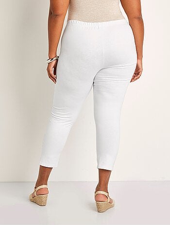 Legging court uni ceinture élastiquée