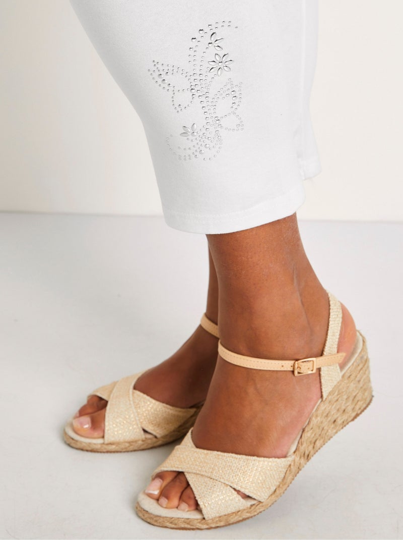 Legging court uni ceinture élastiquée Blanc - Kiabi