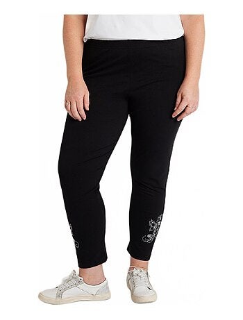 Legging court uni ceinture élastiquée