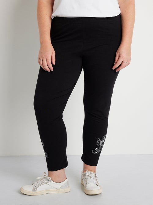 Legging court uni ceinture élastiquée - Kiabi