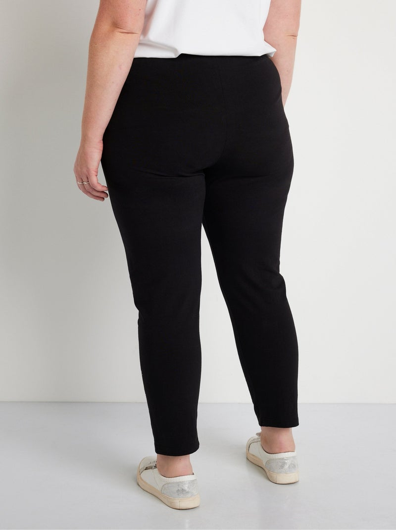 Legging court uni ceinture élastiquée Noir - Kiabi