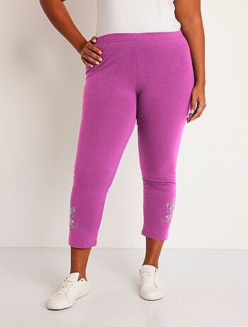 Legging court uni ceinture élastiquée
