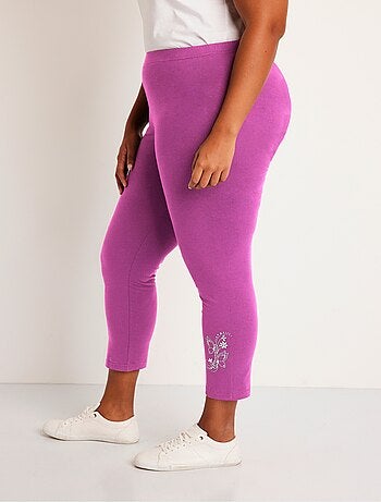 Legging court uni ceinture élastiquée