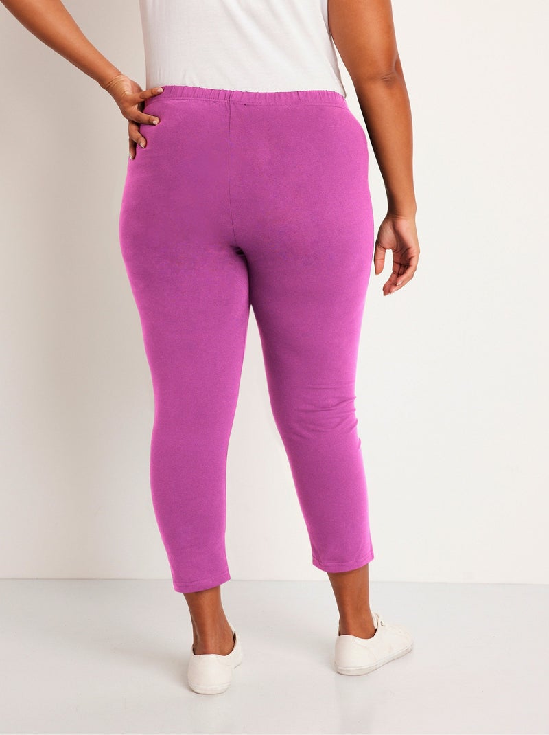 Legging court uni ceinture élastiquée Rose fushia - Kiabi