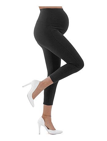 Legging de grossesse été en coton respirant -7/8 - Noir