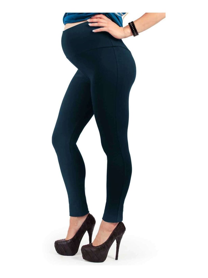 Legging de maternité d'hiver rembourré en coton - Bleu Bleu - Kiabi