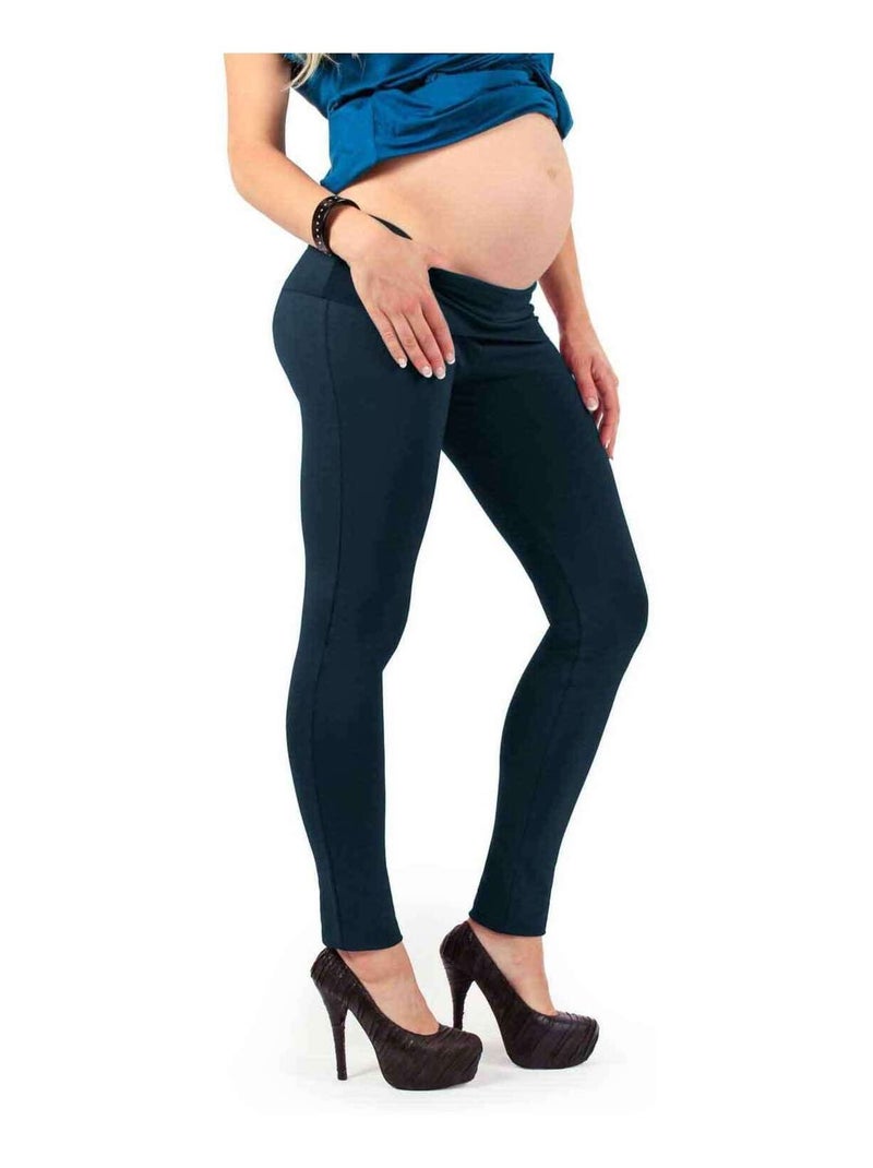 Legging de maternité d'hiver rembourré en coton - Bleu Bleu - Kiabi