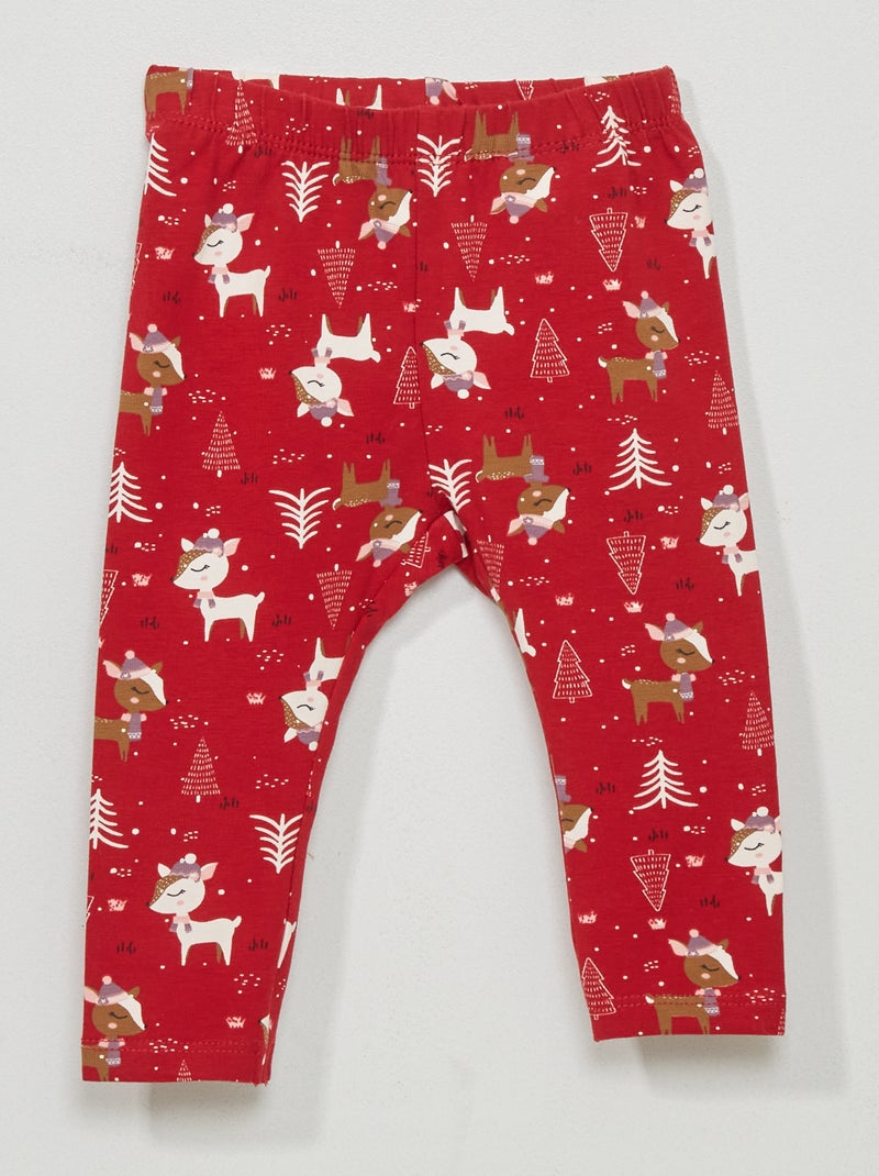 Legging de Noël en jersey rouge - Kiabi