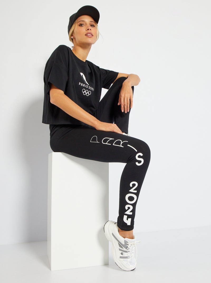 Legging de sport - Paris 2024 Noir - Kiabi