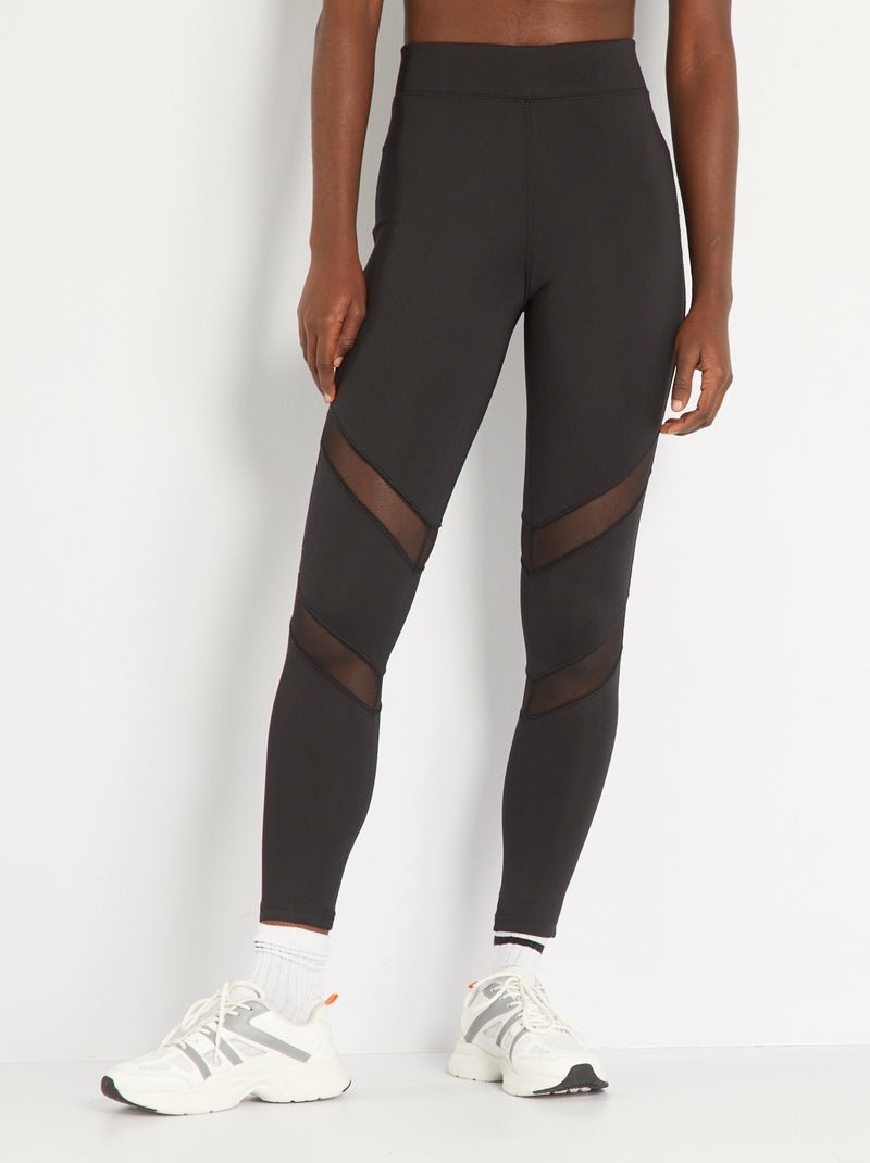 Legging de sport ajouré noir - Kiabi