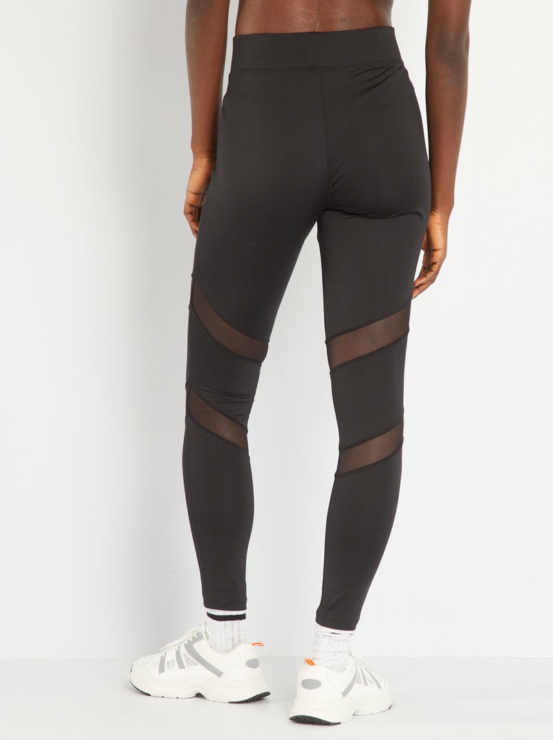 Legging de sport ajouré noir - Kiabi