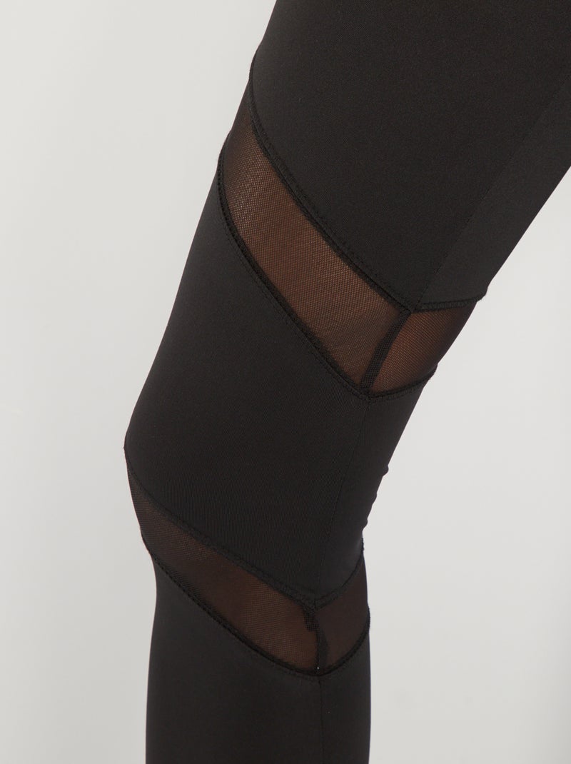 Legging de sport ajouré noir - Kiabi