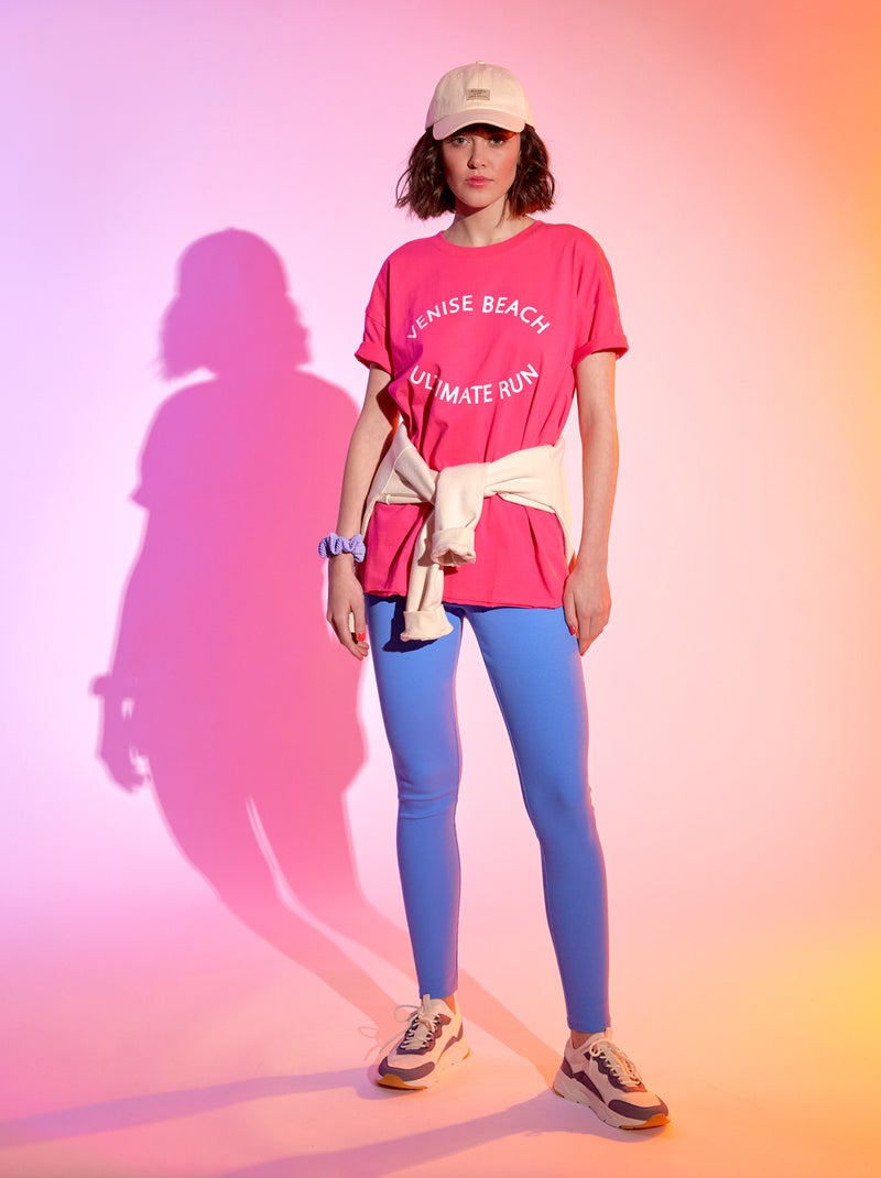 Legging de sport côtelé Bleu - Kiabi